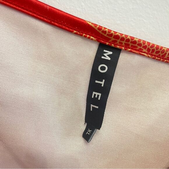 Motel Elci Corset Top XL In Dragon Flower Red Gold Crop Top - Picture 9 of 10